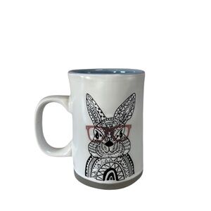I Heart It Bunny Wearing Glasses Coffee Mug Cup Bohemian Smart Rabbit